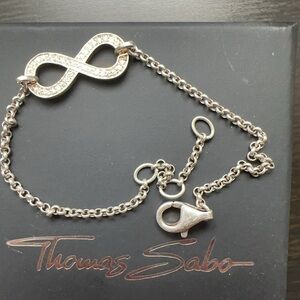 Thomas Sabo Silver Infinity Charm Bracelet with Crystal Stones